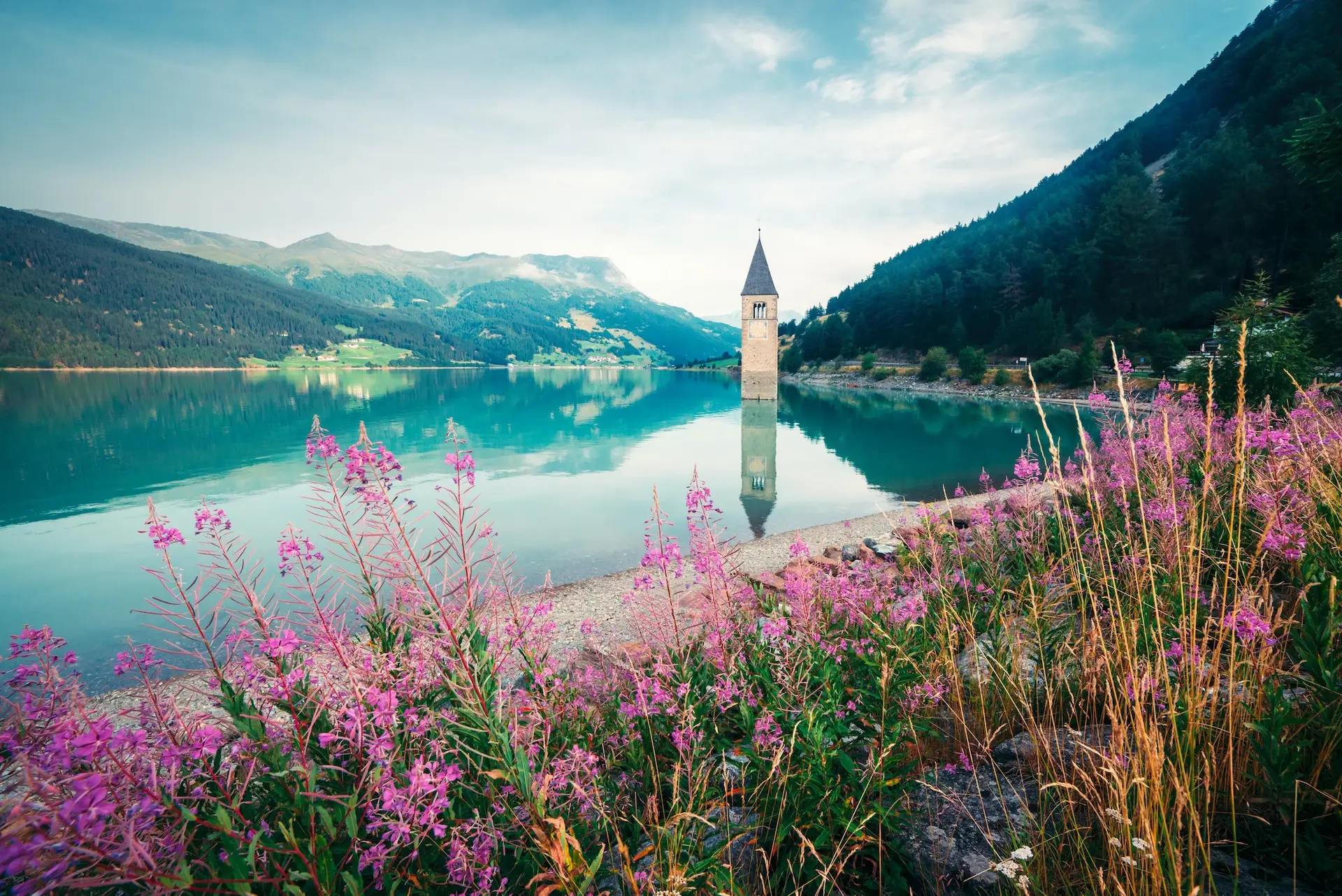 Beautiful view of the lake Resia